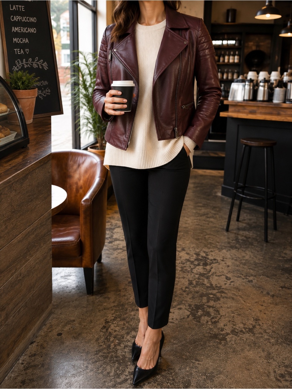 Banana Republic - NWOT Genuine Leather Moto Jacket - Dark Brown